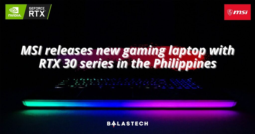 MSI laptop with RTX 30 series