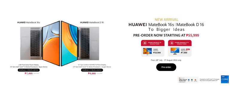 Huawei MateBook 16S and D16 pre-order