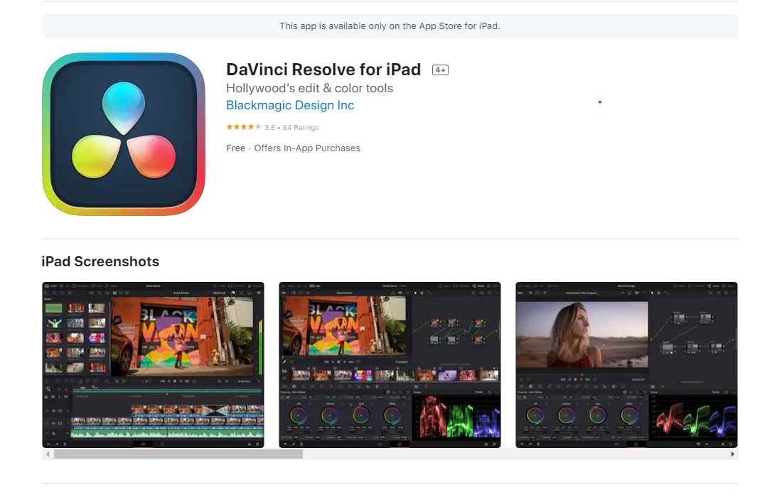 DaVinci Resolve for iPad is now available at the App Store!