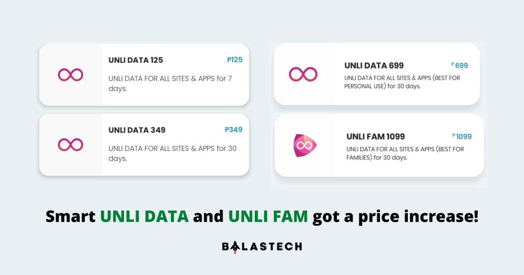 Smart UNLI DATA and UNLI FAM got a price increase!