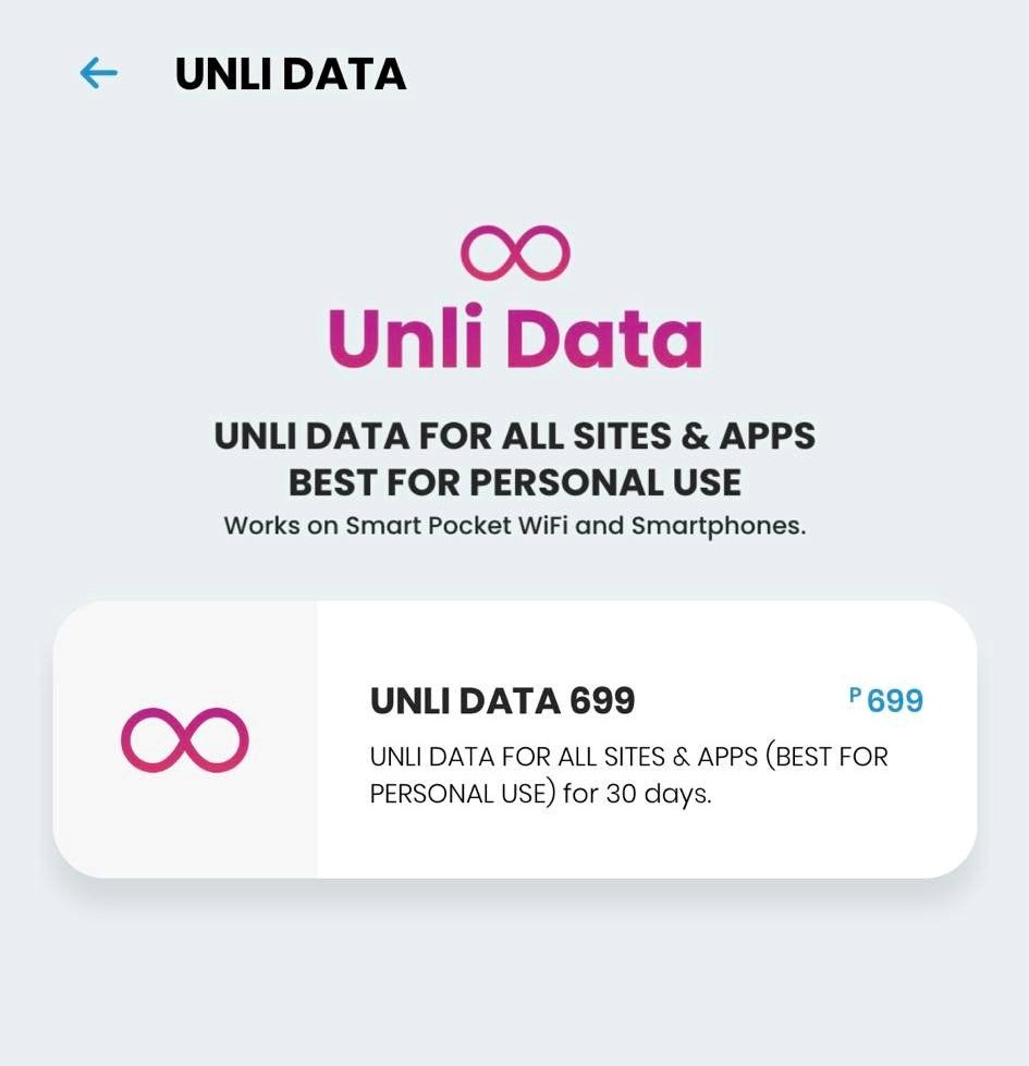 UNLI DATA 699