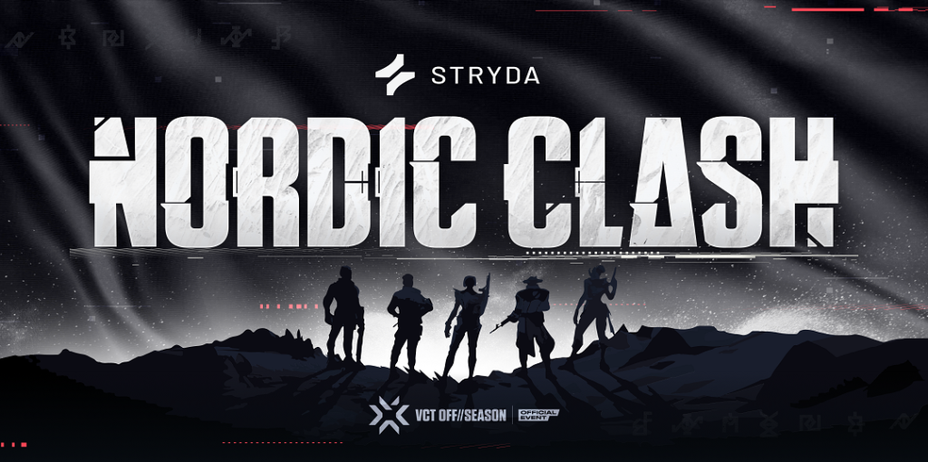 Unveiling the ultimate gaming showdown: Stryda and RIOT Games present the VALORANT Nordic Clash Championship SNC Keyart 1920 black