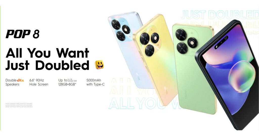 A new stylish TECNO Pop 8 just arrived