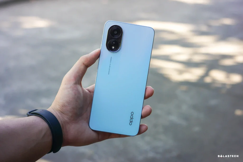 OPPO A18 Glowing Blue Colorway