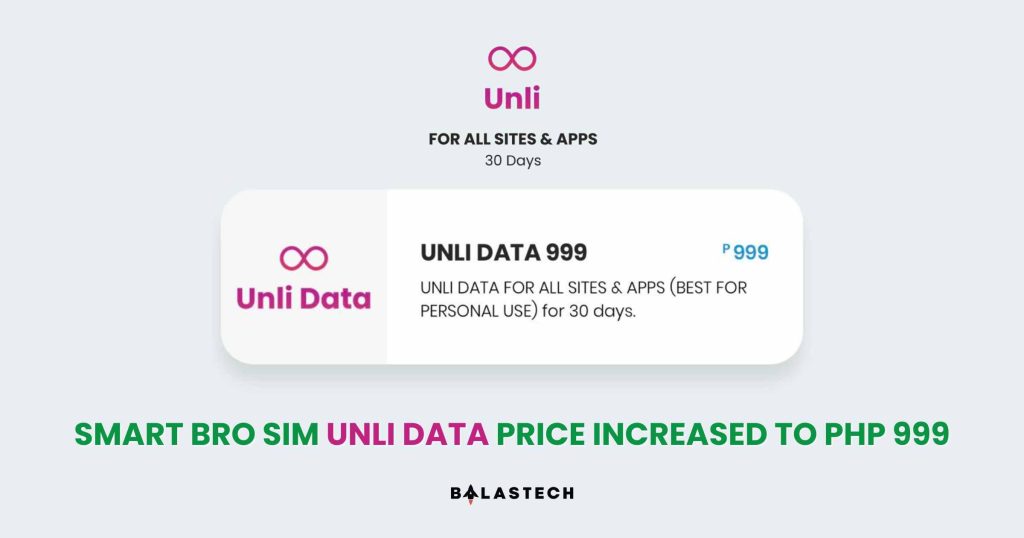 SMART BRO SIM UNLI DATA PRICE INCREASED TO 999 SMART BRO SIM UNLI DATA PRICE INCREASED TO 999