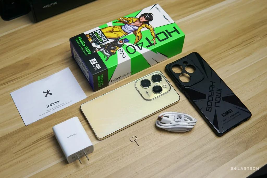 Infinix HOT 40 Pro Box and Accessories