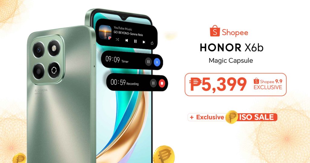 5-Star Drop-Resistant HONOR X6b is now available in PH exclusively on Shopee starting this 9.9 for only Php 5,399!