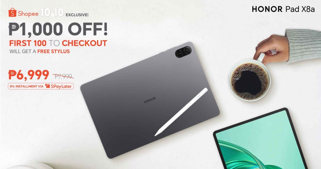 Buy HONOR Pad X8a for Php 6,999 and Get a FREE Stylus Pen Only this Shopee 10.10! Buy HONOR Pad X8a for Php 6,999 and Get a FREE Stylus Pen Only this Shopee 10.10!