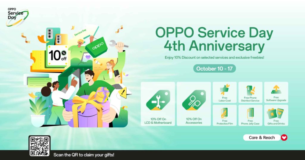 OPPO Service Day celebrates 4th Anniversary with special discounts and exclusive freebies