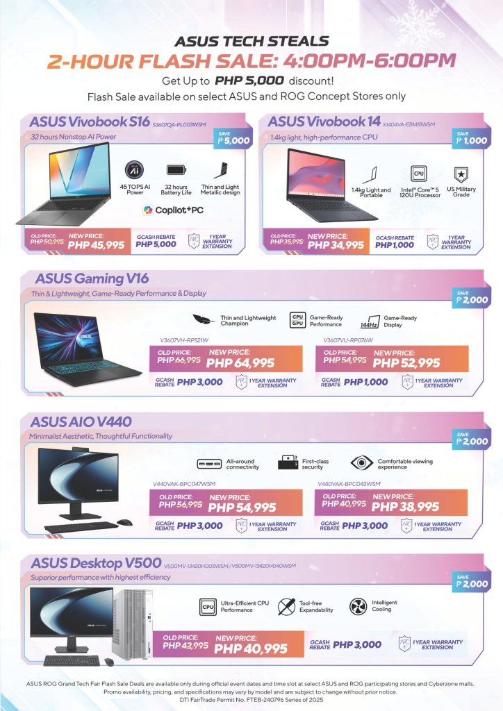 ASUS ROG Grand Tech Fair 2025 Kicks Off with Discounts, Rebates, and a Mio Fazzio Raffle 4 - balastech ASUS ROG Grand Tech Fair Mall Caravan 2-hour flash sale