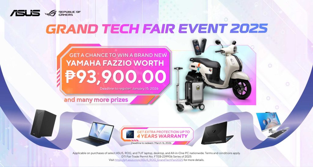ASUS ROG Grand Tech Fair 2025 Kicks Off with Discounts, Rebates, and a Mio Fazzio Raffle 1 - balastech Buy a Laptop or Desktop, Win a Yamaha Mio Fazzio and More