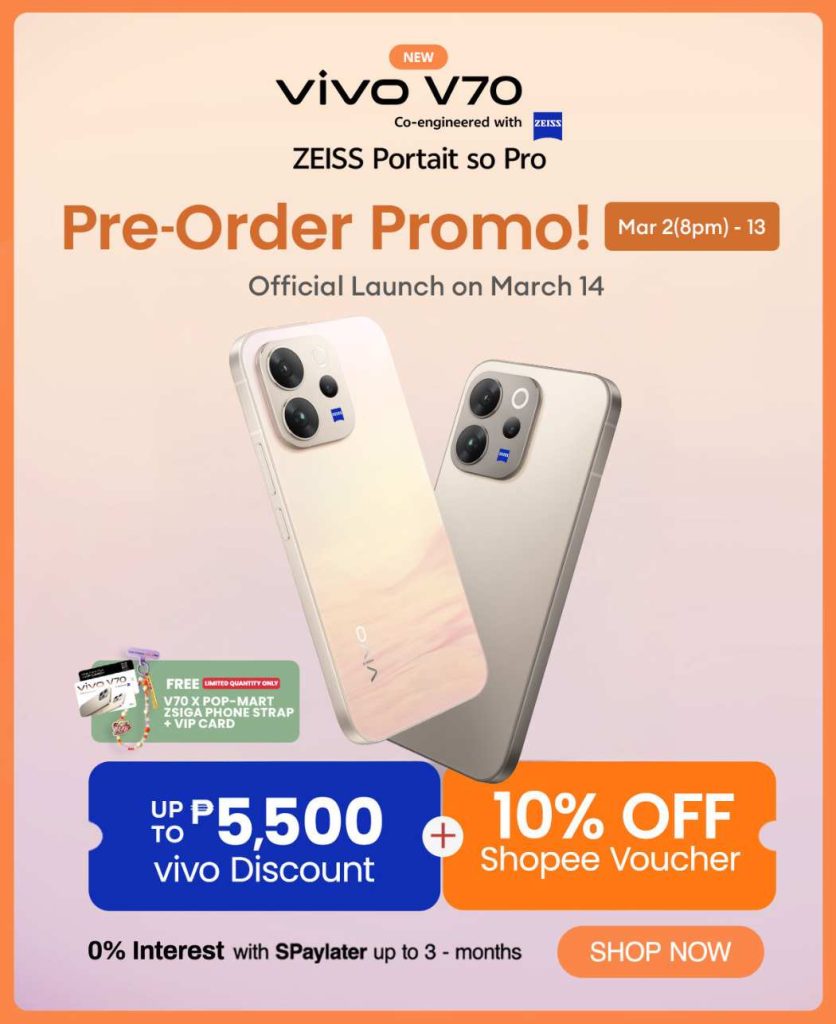 vivo V70 Now Up for Pre-Order on Shopee with Up to Php 7,000 Savings and Exclusive Freebies