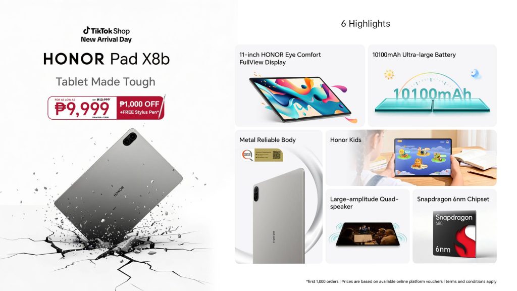 HONOR Pad X8b is now available for only PHP 9,999!