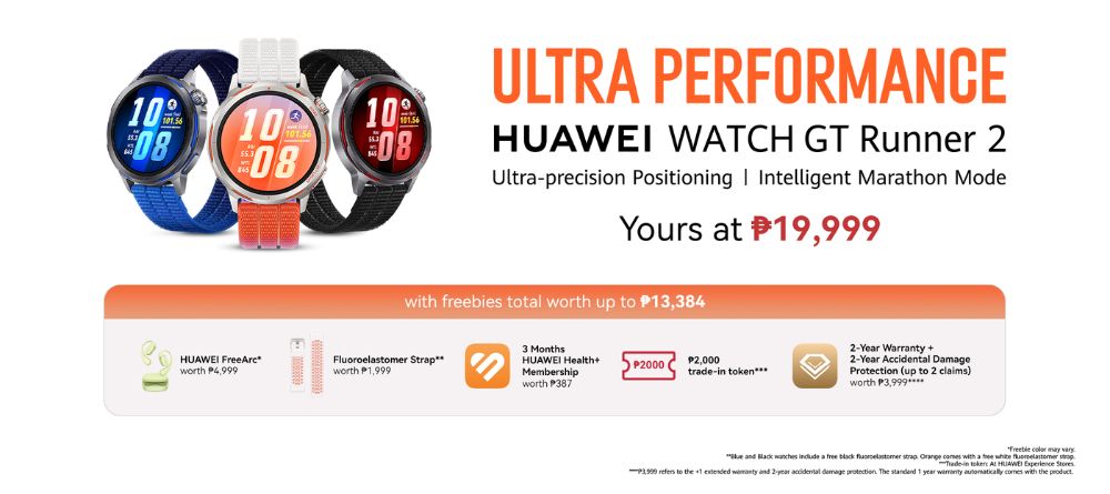 HUAWEI WATCH GT Runner 2 is now available in the Philippines for only PHP 19,999!