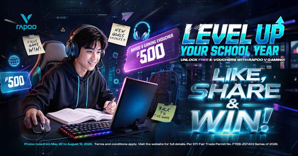 Back-to-School Gamers, Don’t Miss This: Rapoo V Gaming Is Giving Away ₱15,000 Worth of eVouchers and Gaming Gear Just for Liking, Sharing, and Joining!