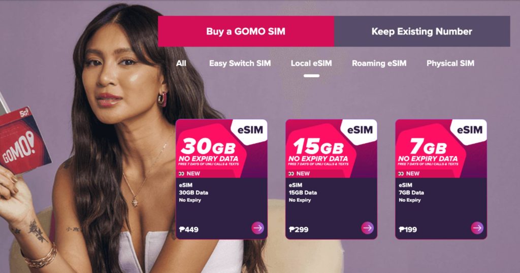 Transfer GOMO eSIM