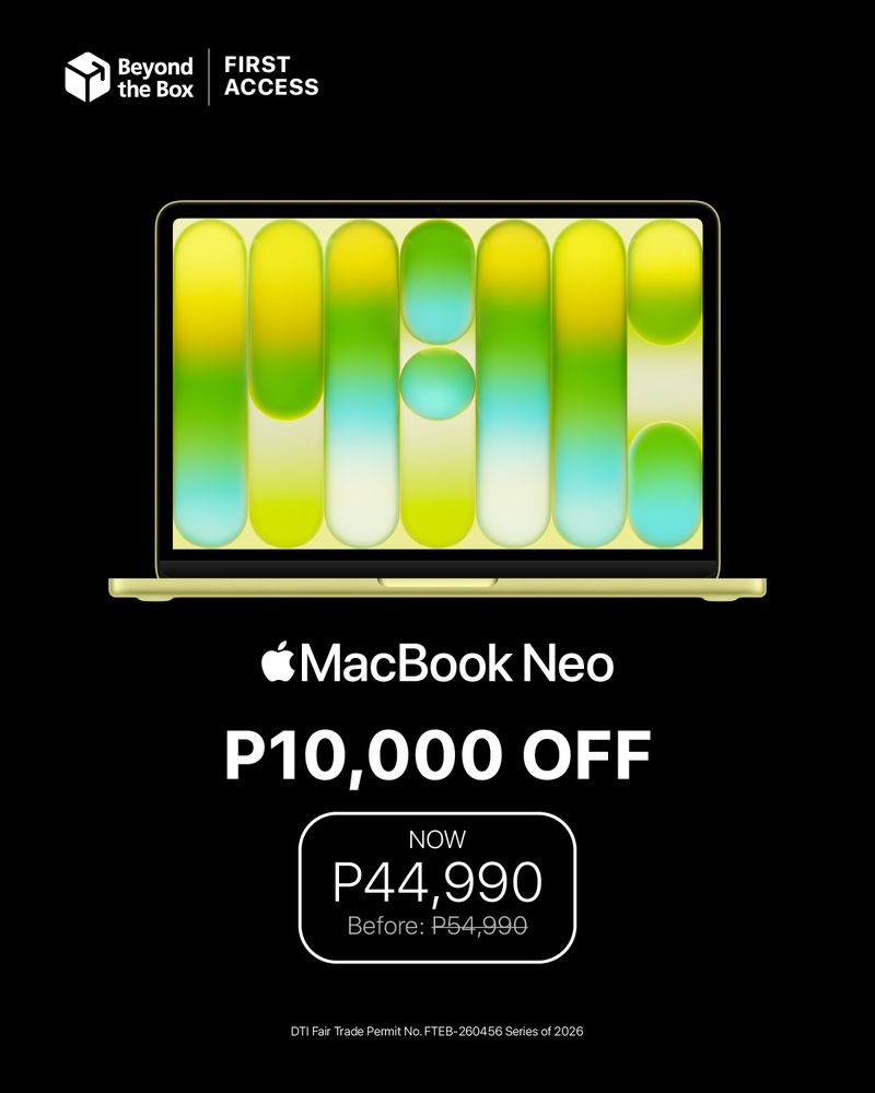 MacBook Neo at P44,990 during the Beyond the Box Robinsons Gapan opening weekend